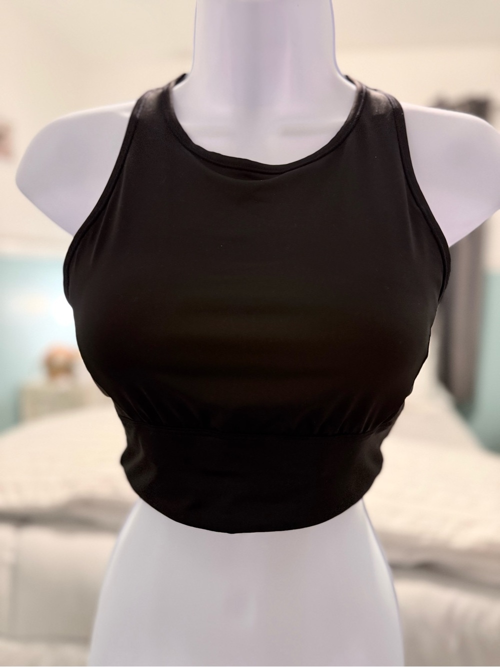 Black Racerback Crop Bra - Everyday Support